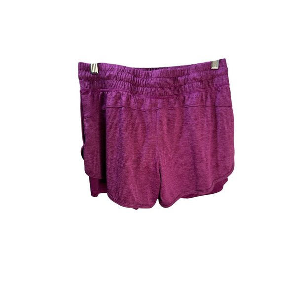 Avia Womens Athletic Double-Layer Running Shorts Medium Purple Polyester Stretch - Picture 2 of 8